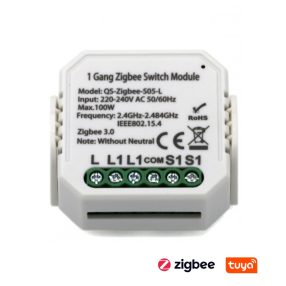   SMARTZILLA Tuya Zigbee kapcsoló mögé rejthető 1 csatornás kapcsoló okosító