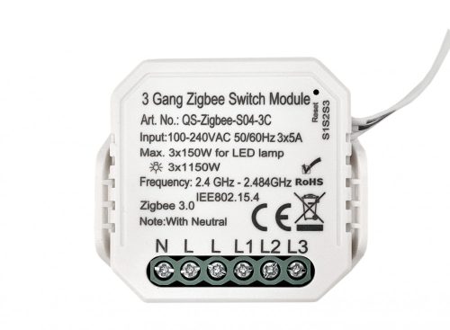 SMARTZILLA Tuya Zigbee kapcsoló mögé rejthető 1 csatornás kapcsoló okosító