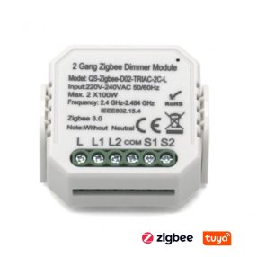 SMARTZILLA Tuya Zigbee 2 csatornás kapcsoló okosító dimmelhető funkcióval